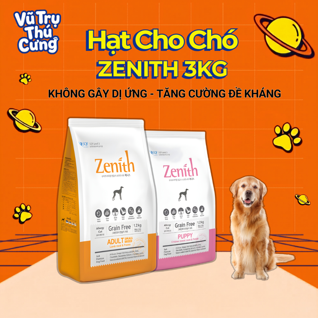 (3Kg) Hạt mềm Zenith Hàn Quốc dành cho Chó con, Chó trưởng thành