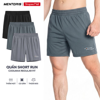 Quần Short Nam Chạy Bộ MENTORIS Vải Coolmax Dệt Zigzag,Co Giãn Thoáng Khí,Vận Động Thoải Mái MSR2616