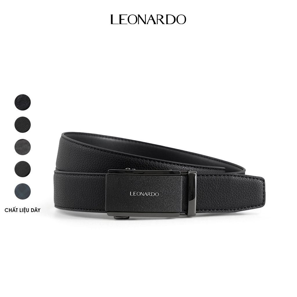 Thắt Lưng Nam Leonardo Quickfit Sean da Microfiber cao cấp khóa tự động nhiều vân da hiện đại