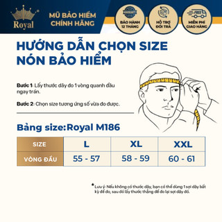 Mũ Bảo Hiểm Full Face Royal M186 2 Kính Che Mặt Classic, Nam Nữ Đi Phượt, Moto, BH 12 Tháng