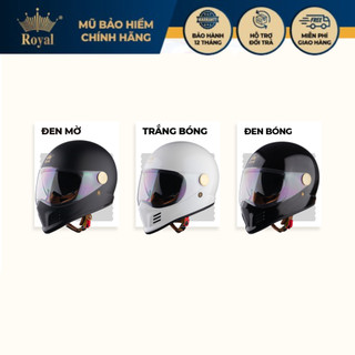 Mũ Bảo Hiểm Full Face Royal M186 2 Kính Che Mặt Classic, Nam Nữ Đi Phượt, Moto, BH 12 Tháng