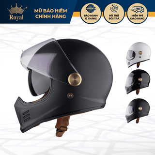 Mũ Bảo Hiểm Full Face Royal M186 2 Kính Che Mặt Classic, Nam Nữ Đi Phượt, Moto, BH 12 Tháng