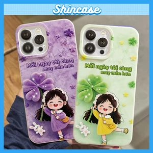 Ốp Lưng iPhone Cô Bé May Mắn Chống Sốc, Bảo Vệ Cam - iP X/XS/11/12/13/14/15/16/17/Plus/Pro/Max