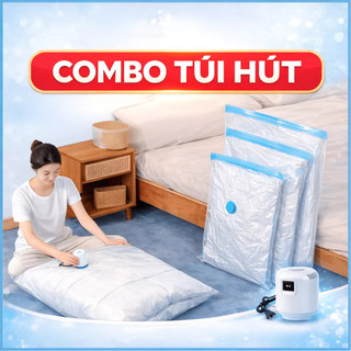 [Quà tặng+Freeship] Túi hút chân không Đựng quần áo/chăn màn Bơm điện Bơm tay Siêu dày dai Sử dụng nhiều lần S/M/L/XL