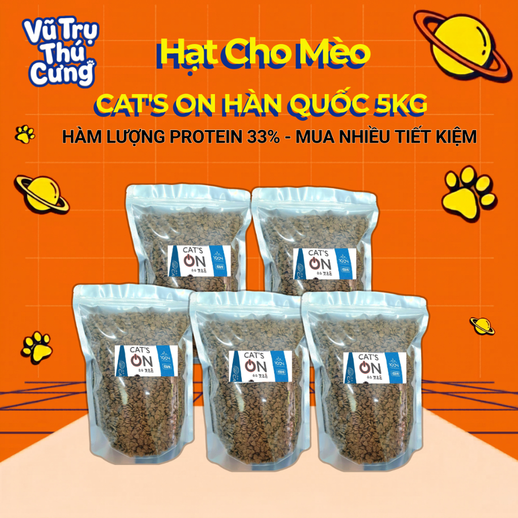 (5Kg) Thức Ăn Hạt Cho Mèo Cat's On Hàn Quốc