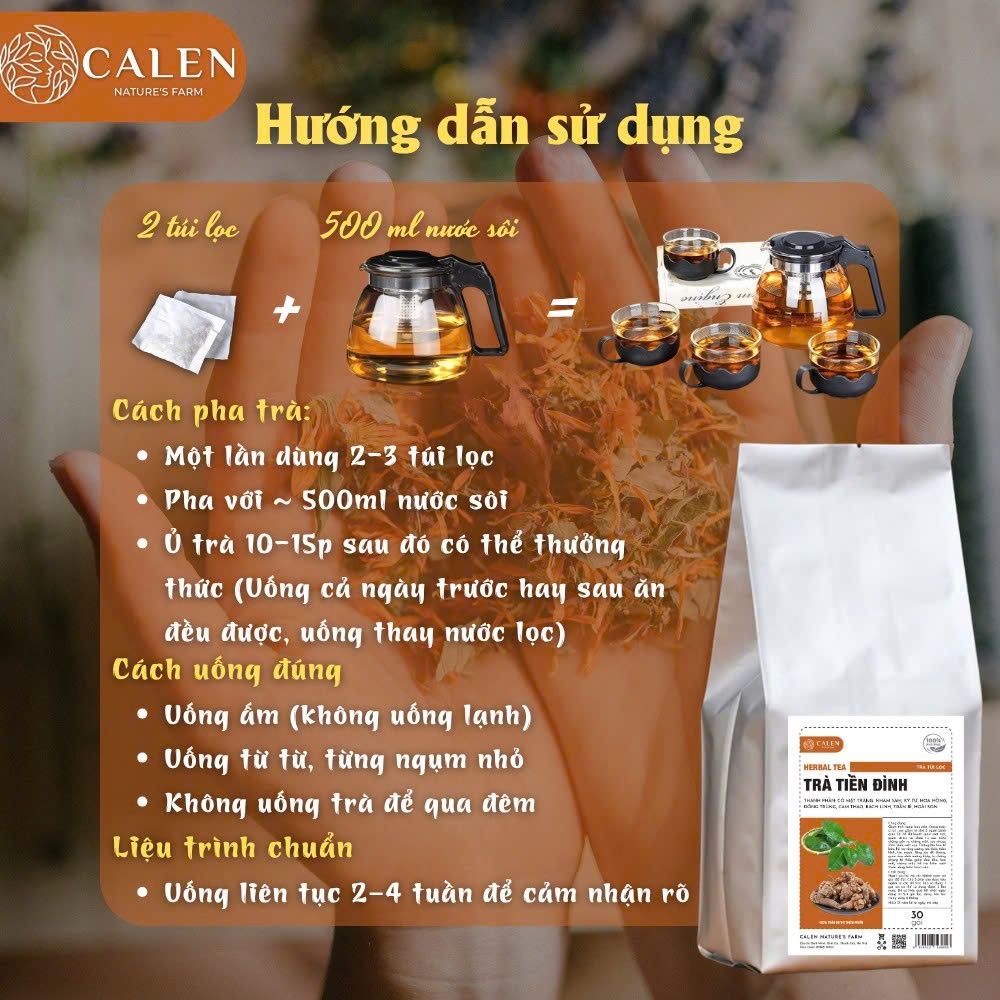 [Rối loạn tiền đình]Trà tiền đình Calen Nature's Farm rối loại tiền đình trung ương, hoa mắt chóng mặt ù tai, chóng mặt
