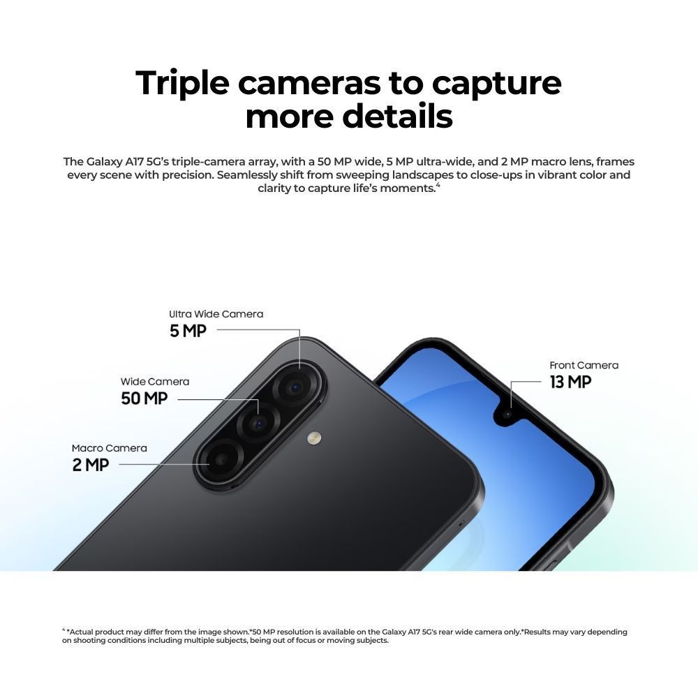 Samsung Galaxy A17 5G 8GB+256GB | Màn AMOLED 6.7" | IP54 | Hiệu năng mượt