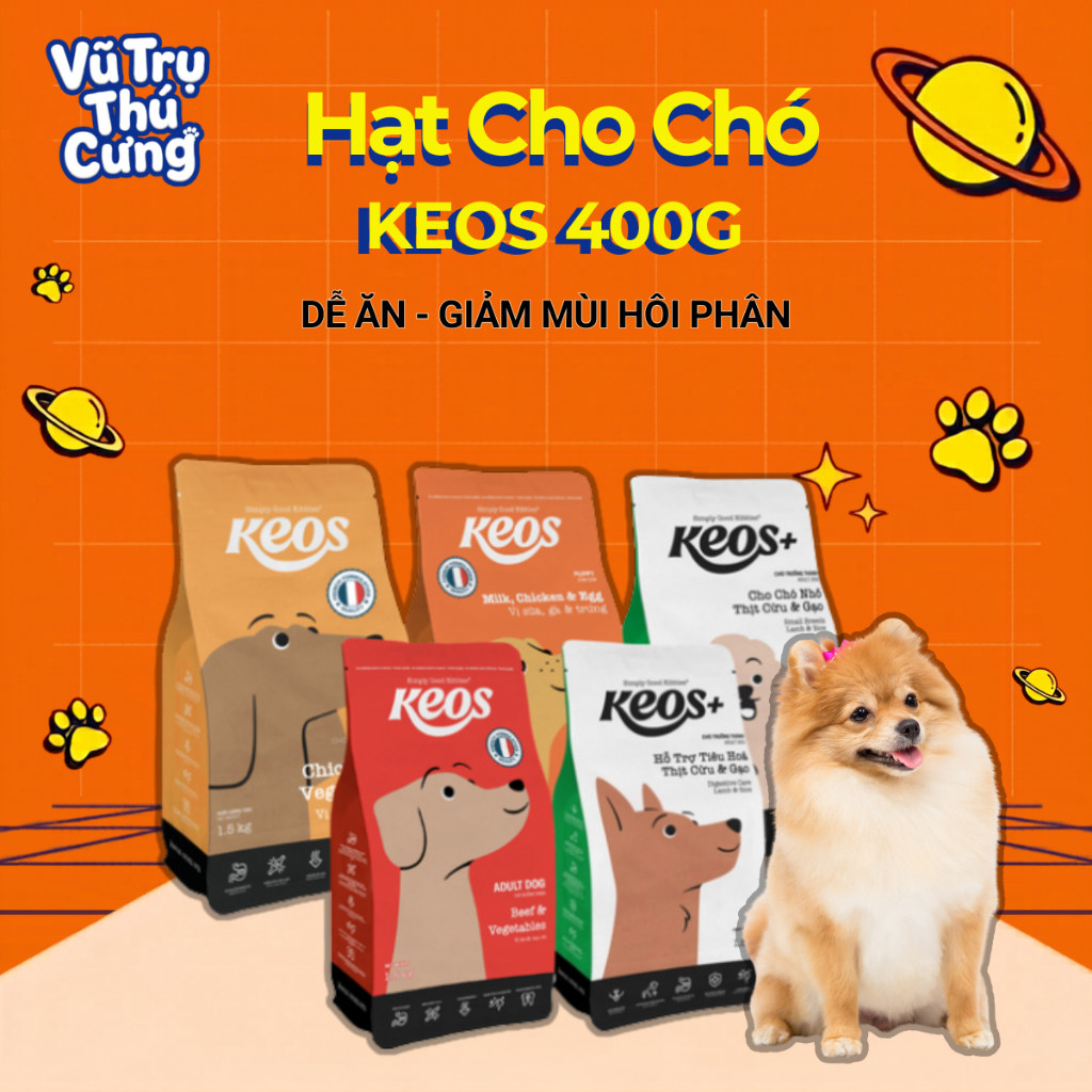Thức Ăn Hạt Cho Chó Nhiều Dinh Dưỡng Keos 400g