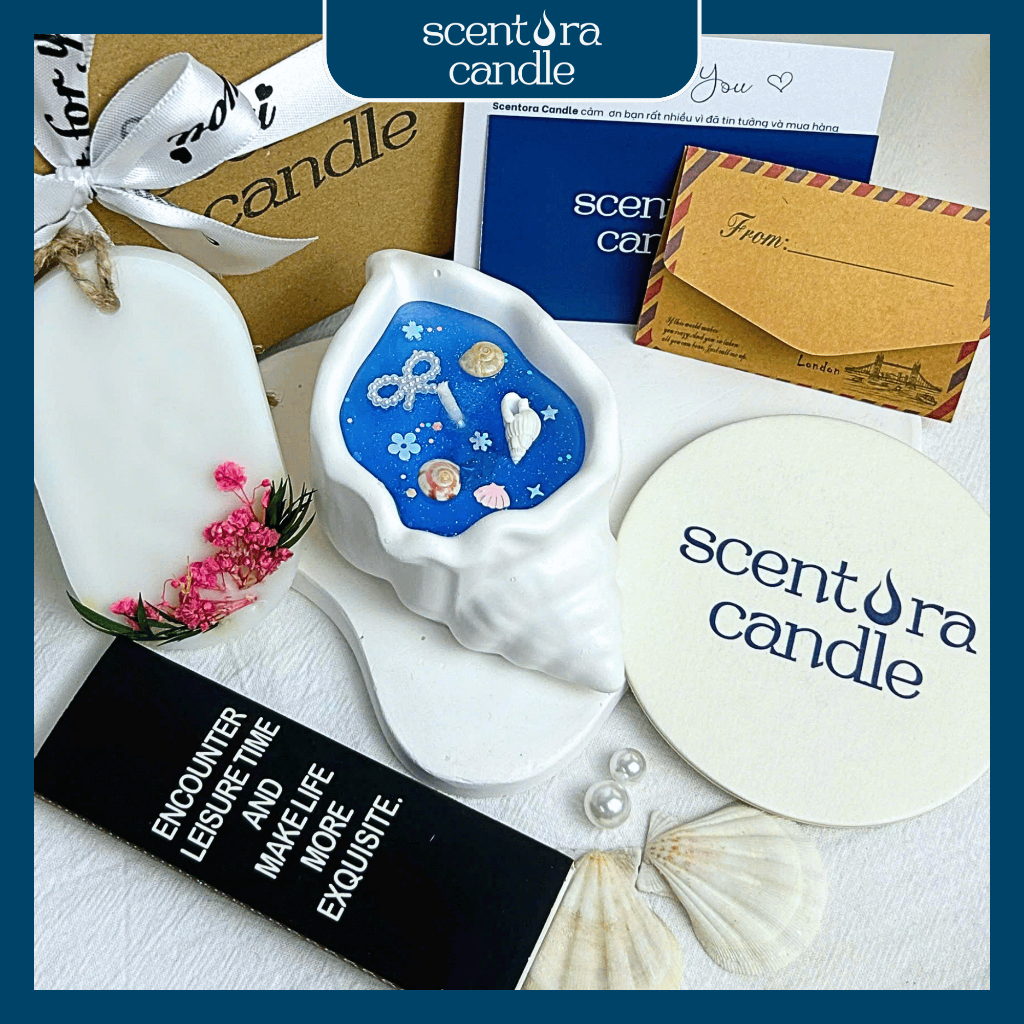 Nến hình Sao Biển Scentora Candle, Nến Ốc Sò Đại Dương Lấp Lánh làm Quà Tặng, Trang Trí Decor Phòng