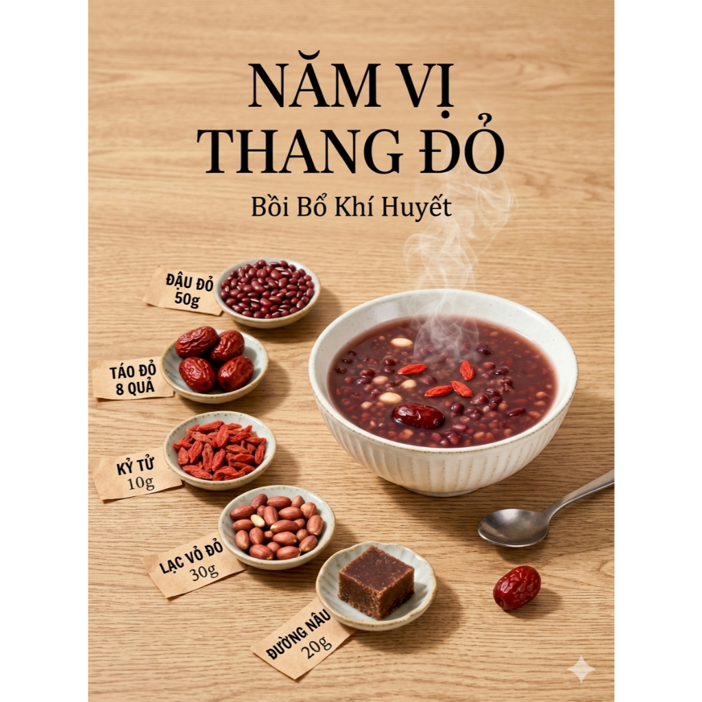 Set 7 Gói Ngũ Hồng Thang - Bổ Khí Huyết, Dưỡng Nhan, Đẹp Da Từ Bên Trong