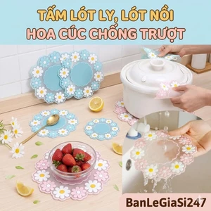 Tấm Lót Ly, Lót Nồi, Nhấc Nồi Hình Hoa Cúc Chống Trơn Trượt - Tấm Lót Cách Nhiệt Lót Ly, Lót Bàn Ăn Dễ Thương,