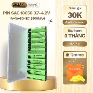 Pin sạc 18650 Pa·na·sonic 3.7-4.2V dùng cho đèn pin, đèn đội đầu, loa, quạt, đèn pin đèn pin đèn pin 《Pin Pana