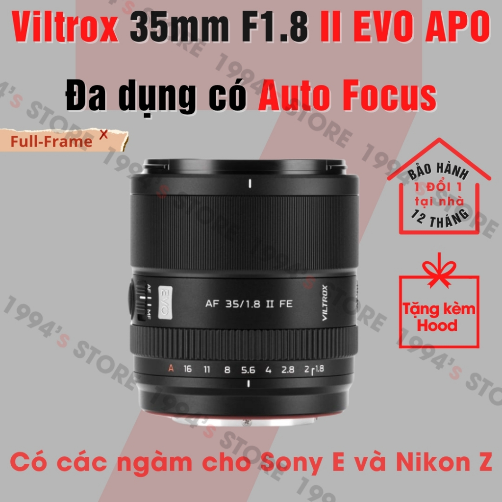 Ống kính Viltrox 35mm F1.8 Mark II AF EVO APO - Lens đa dụng có Auto Focus for Full-Frame dành cho Sony E/FE và Nikon Z | BigBuy360 - bigbuy360.vn