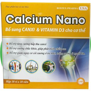 Calcium Nano Vàng Trắng 100 Viên - Rostex - Vinaphar - Vitamin Phục Hồi