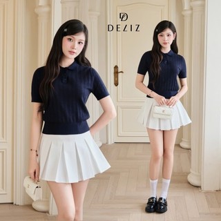 Áo len mỏng cổ bẻ cộc tay chất len lông thỏ dệt đục lỗ thoáng khí mặc mùa hè PL301 300G