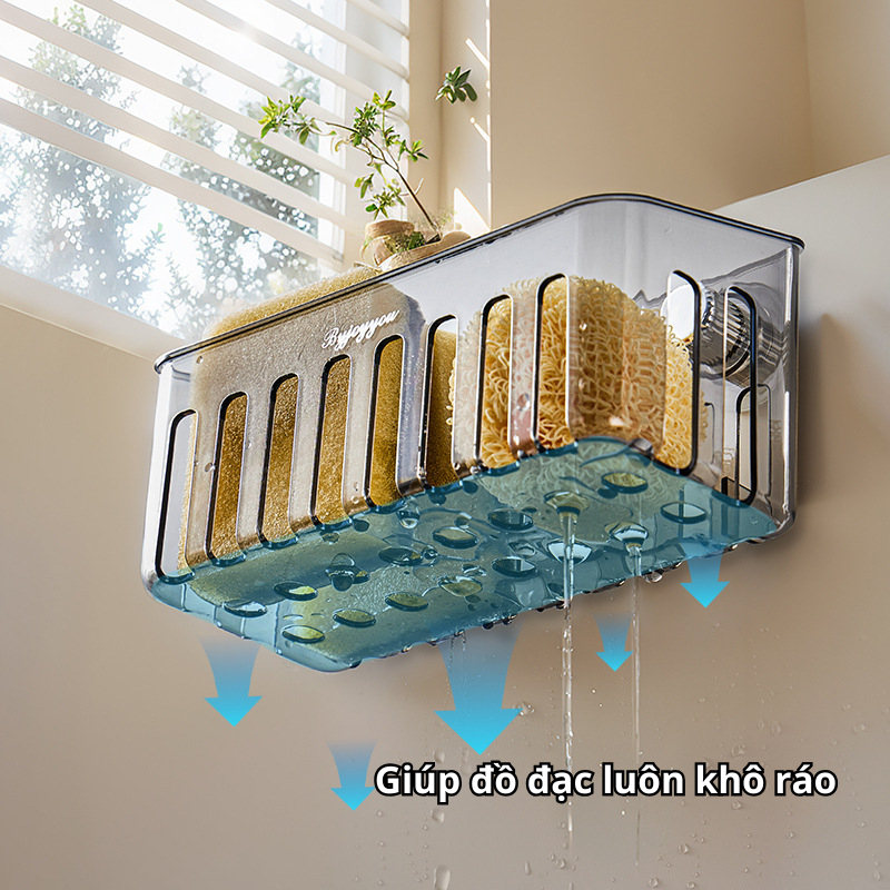 Giá để đồ đa năng, khay đựng đồ hút chân không giá đựng đồ trong nhà tắm, nhà bếp TitiHome
