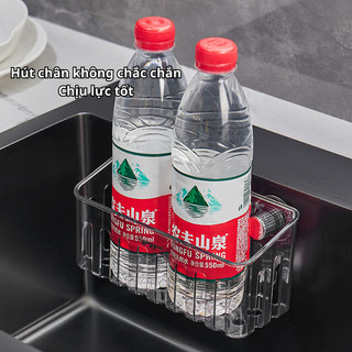 Giá để đồ rửa bát trong suốt hút chân không, khay đựng đồ rửa chén chất liệu nhựa ABS HomieTech