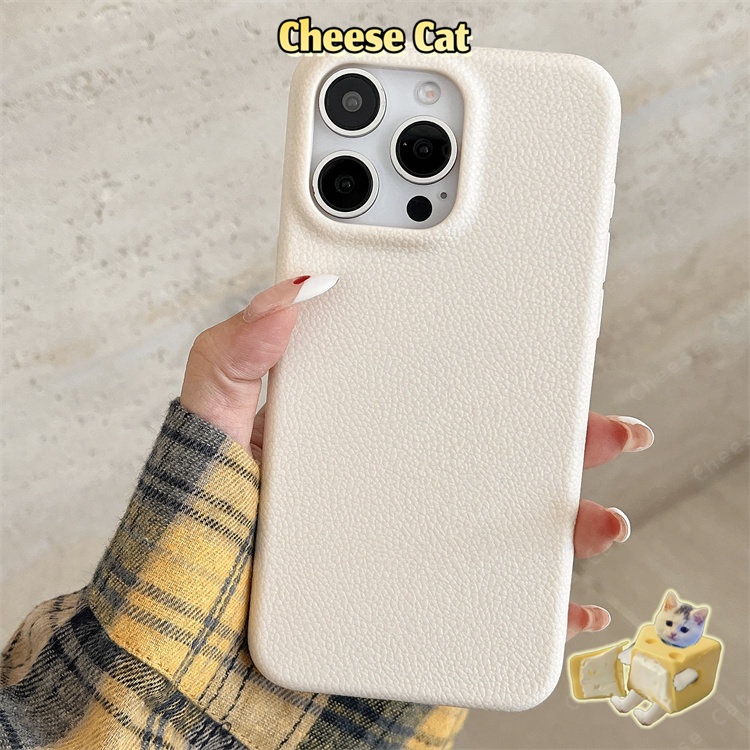 Ốp điện thoại iPhone bằng da màu hồng/Xanh/Vàng/Đỏ cho iPhone 14 15 16 17 Pro Max 11 12 13 XR Xs Max 7 8 Plus