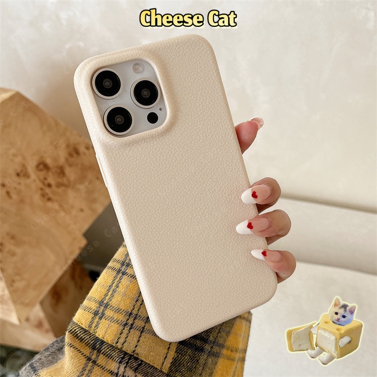 Ốp điện thoại iPhone bằng da màu hồng/Xanh/Vàng/Đỏ cho iPhone 14 15 16 17 Pro Max 11 12 13 XR Xs Max 7 8 Plus