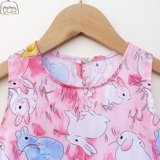 Váy Lanh bé gái, Đầm Lanh bé gái sát nách dáng suông ChuChoaKids [VBC24]
