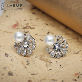 Khuyên tai nữ bông tai cô dâu sang trọng Larme accessories -KT0249