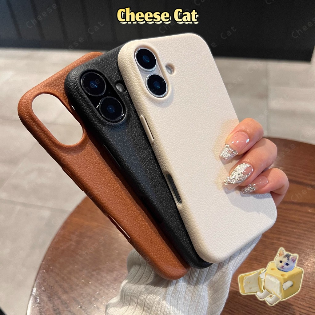 Ốp điện thoại da iPhone màu đen/trắng/nâu cổ điển dành cho doanh nhân iPhone 16 15 14 17 Pro Max 11 12 13 XR Xs 7Plus
