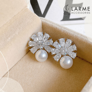 Khuyên tai nữ bông tai cô dâu sang trọng Larme accessories -KT0249