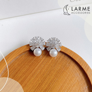 Khuyên tai nữ bông tai cô dâu sang trọng Larme accessories -KT0249