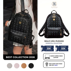 Balo Cao Cấp QC Gấu ZuZang Da PU Size 38 Và 28 Màu Đen Thời Trang Đi Học Đi Làm Bền Đẹp