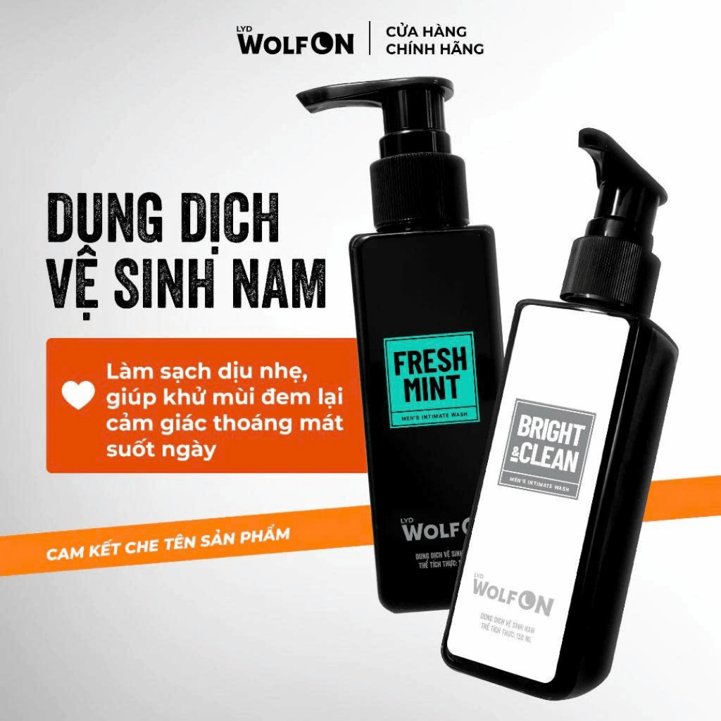 Dung Dịch Vệ Sinh Nam Giới LYD Wolf ON Hương Thơm Nam Tính Làm Sạch Dịu Nhẹ, Giúp Khử Mùi 150ml