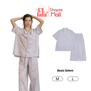 Ullala Pajamas Basic Seleni Bộ ngủ mặc nhà nữ ngắn tay Size M, L
