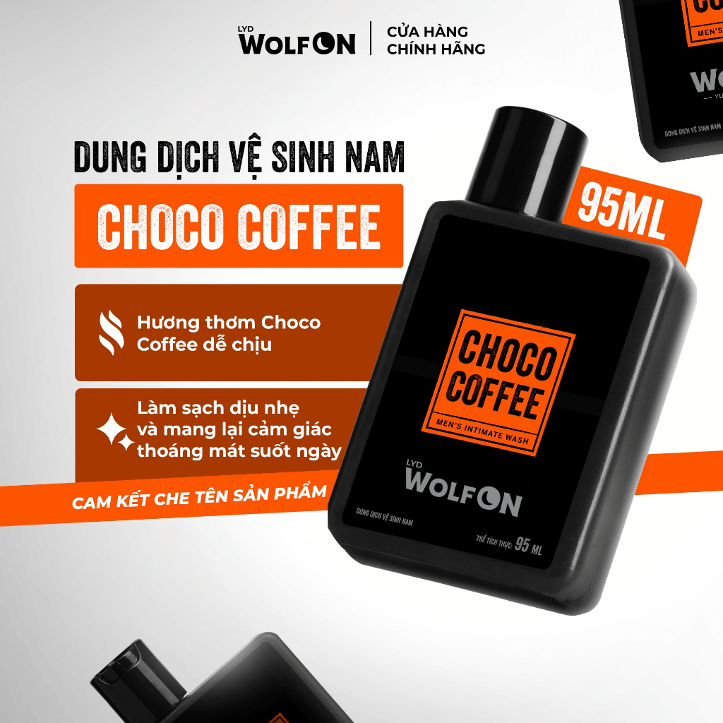 Dung Dịch Vệ Sinh Nam Giới LYD Wolf ON Choco Coffee Ngọt Ngào Sạch Thơm Cuốn Hút 95ml