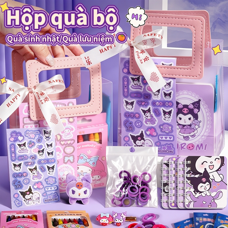 Set quà mini hoạt hình dây buộc tóc văn phòng phẩm dễ thương tặng sinh nhật tốt nghiệp 1/6 giá tốt
