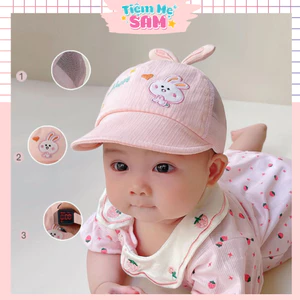 Mũ Lưỡi Trai Cho Bé Trai Bé Gái Tai Thỏ Dễ Thương Phối Lưới Thoáng Khí Hàn Quốc 4-12 Tháng - Tiệm Mẹ Sam97 - MUG12