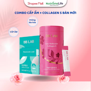 Combo Viên Uống Cấp Ẩm Và Bột Uống Collagen BBLAB Căng Bóng, Dưỡng Ẩm Da, Chống Lão Hóa, Giảm Nếp Nhăn 30 Viên - 30 Gói