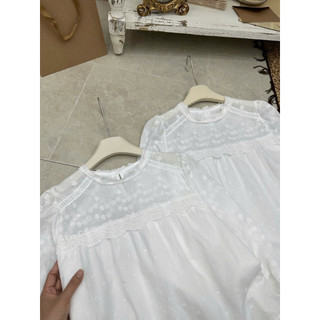 Áo sơ mi thô boy gấu xếp li cổ tròn dài tay dáng xuông #2640