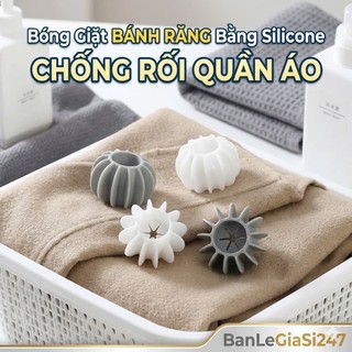 (SET 5) Bóng Giặt Quần Áo BÁNH RĂNG Chống Rối, ĐÁNH BAY VẾT BẨN Nhanh Chóng Bằng Silicon Thông Minh