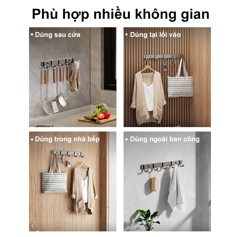 Móc Treo Quần Áo Dán Tường Chịu Lực Đa Năng, Hợp Kim Thép Chống Han Gỉ, Chịu Lực Tốt TitiHome(tặng kèm keo+đinh cố