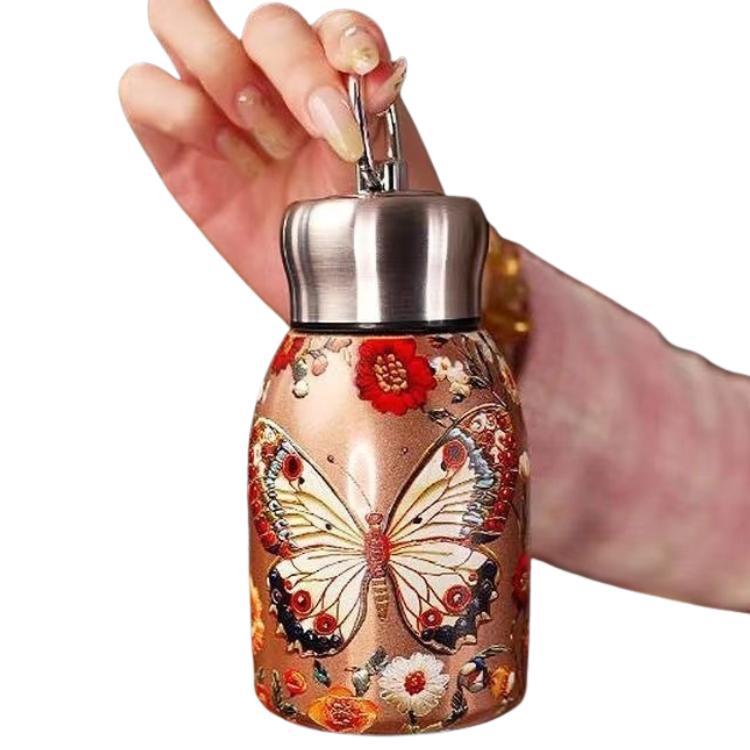 Bình nước giữ nhiệt Inox 316 dung tích 300ml họa tiết Chim Công huyền bí giữ nhiệt đến 12h