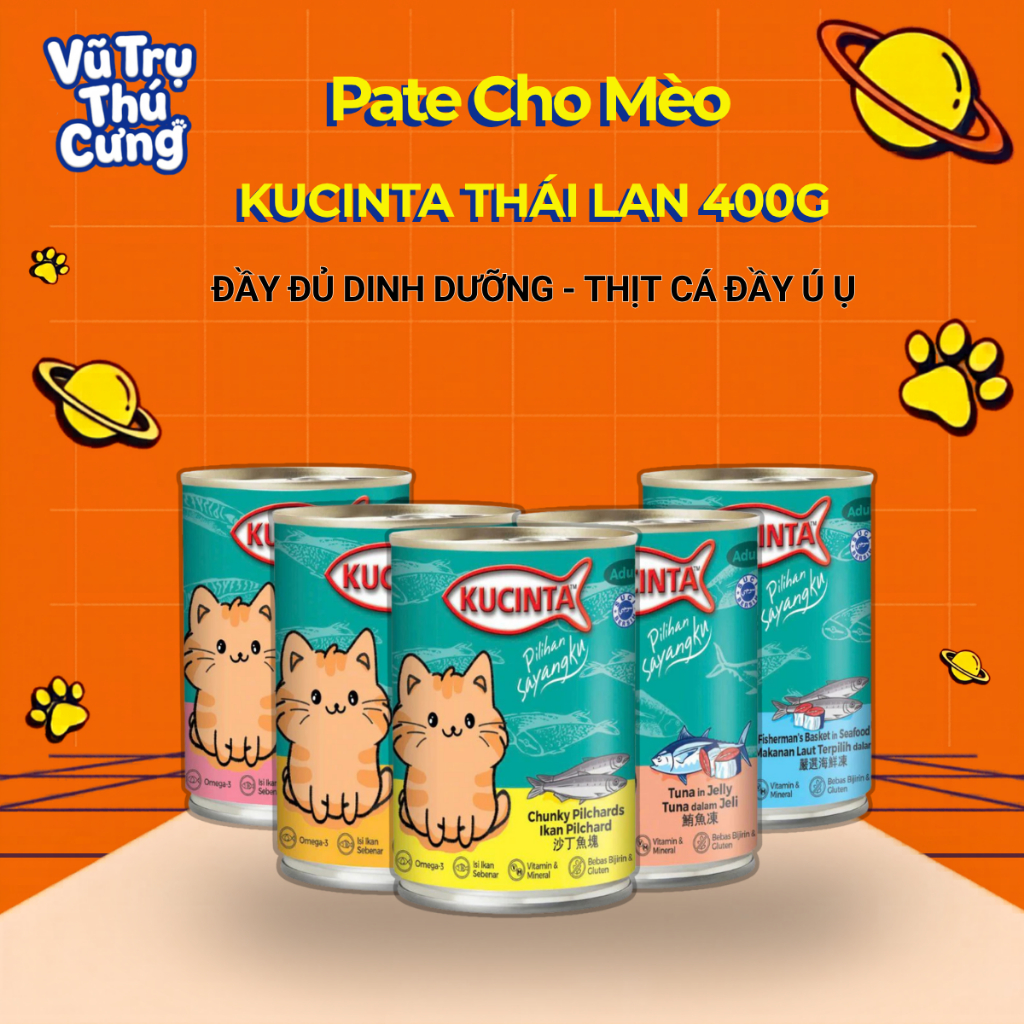 Pate Cho Mèo Thái Lan Kucinta Lon 400g