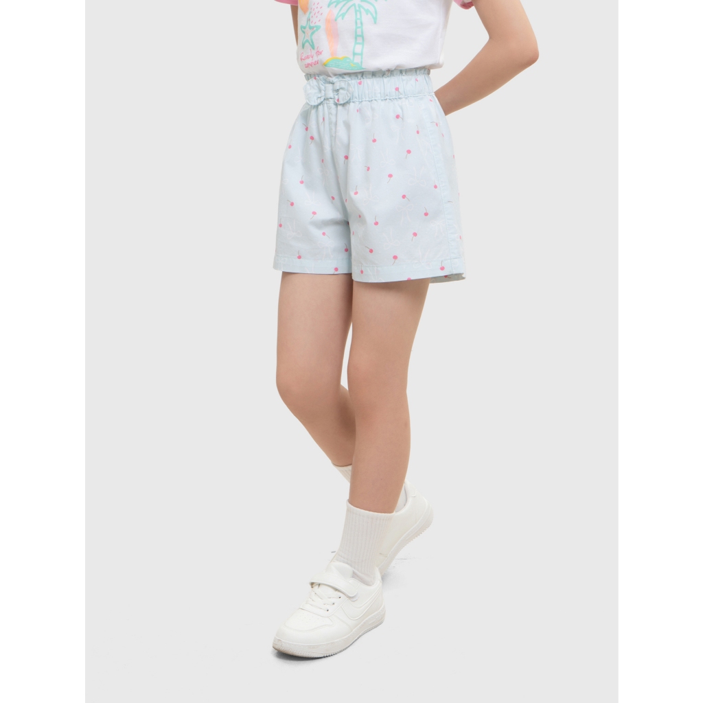 Quần short bé gái cạp chun nơ họa tiết CANIFA 1BS26S003