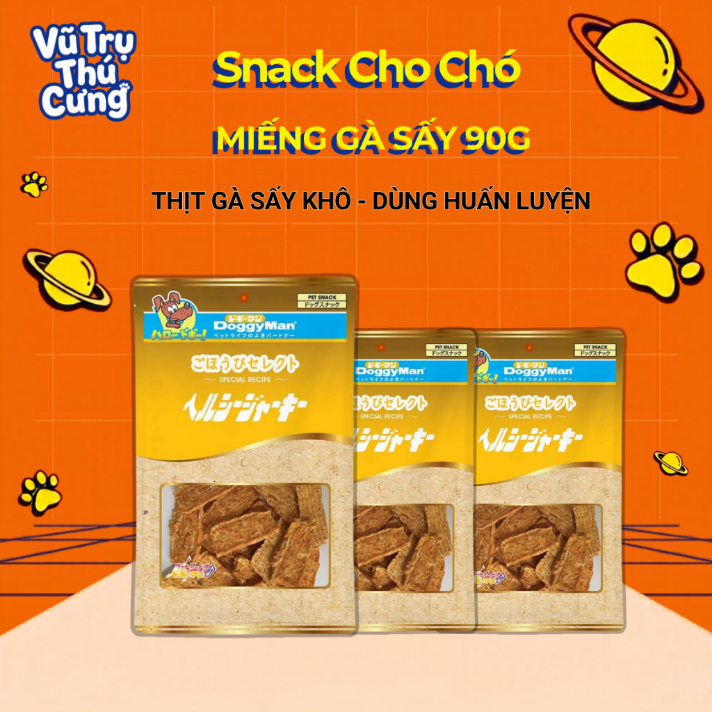 Snack Miếng gà sấy DoggyMan Nhật Bản cho Chó 90g