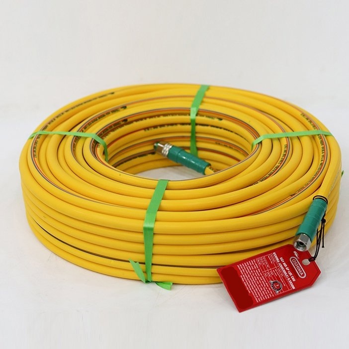 Dây Xịt Áp Lực 3 lớp Oshima (dây cá sấu) 8.5mm x 50m Vàng - Áp lực tối đa 280kg - 1 đổi 1 12 tháng