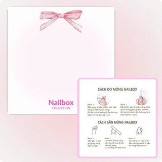 Bìa nailbox 2 mặt thẻ gắn móng tay G045 - hồng dễ thương bìa nailbox bo góc 7x7cm cán màng giấy c300