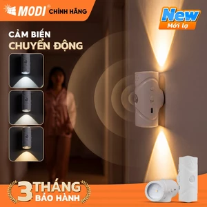 Đèn Gắn Tường Đổi Màu Cảm Biến Chuyển Động MODI SOLAR 3 Màu Ánh Sáng Sạc USB - Type C