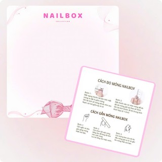 Bìa nailbox 2 mặt thẻ gắn móng tay G045 - hồng dễ thương bìa nailbox bo góc 7x7cm cán màng giấy c300