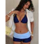 Set bikini nữ 2 mảnh cổ yếm + quần short lưng cao, đồ bơi sexy tôn dáng