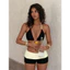 Set bikini nữ 2 mảnh cổ yếm + quần short lưng cao, đồ bơi sexy tôn dáng