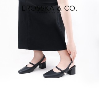 Erosska - Giày cao gót nữ quai ngang đính hạt ngọc kiểu dáng thanh lịch màu đen cao 6cm - EL045
