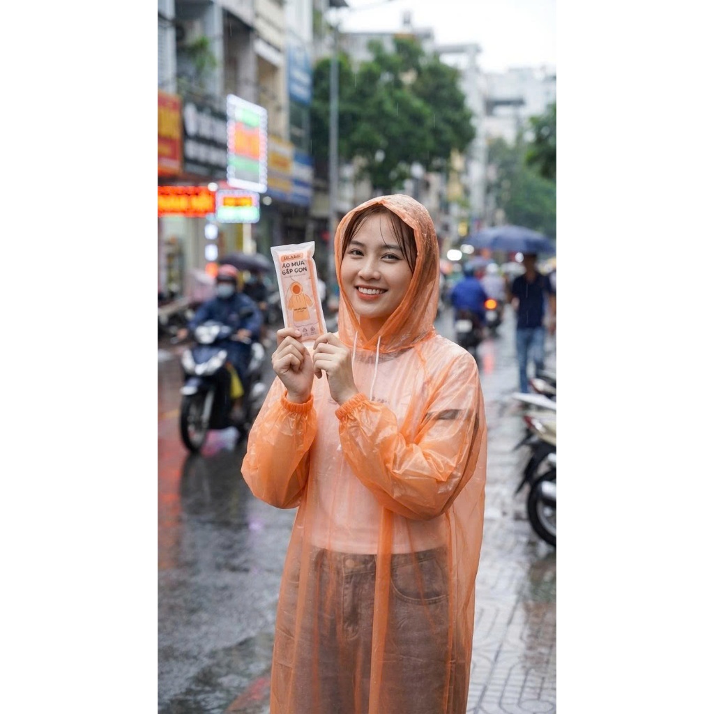Combo áo mưa trong suốt, áo mưa bỏ túi Nason nhỏ gọn, dễ dàng mang theo, mỏng nhẹ, chống thấm nước